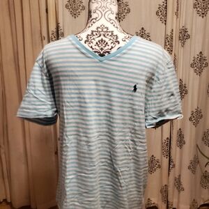 Ralph Lauren Striped Blue V-Neck Men’s Shirt